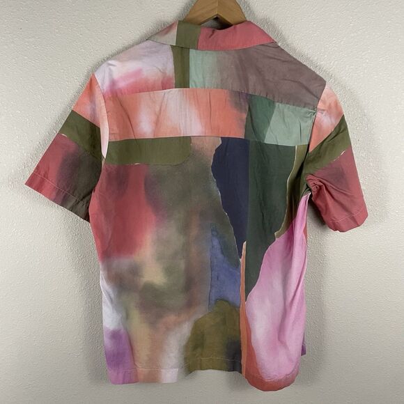 Carne Bollente Men’s M Risky Jizzness Multicolor Watercolor Button Up - Picture 6 of 6